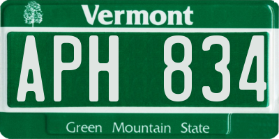 VT license plate APH834