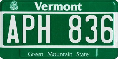 VT license plate APH836