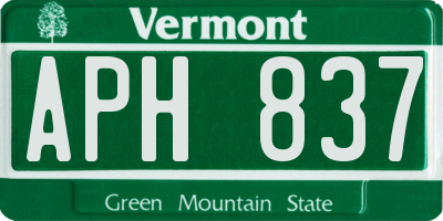VT license plate APH837