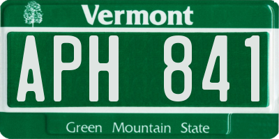 VT license plate APH841
