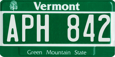 VT license plate APH842