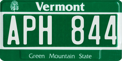 VT license plate APH844