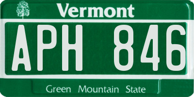 VT license plate APH846