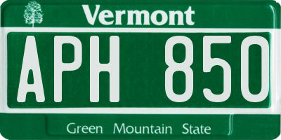 VT license plate APH850