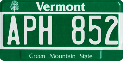 VT license plate APH852