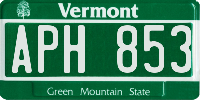 VT license plate APH853