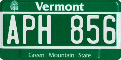 VT license plate APH856