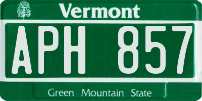 VT license plate APH857