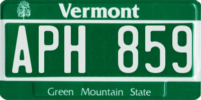 VT license plate APH859