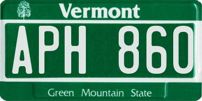 VT license plate APH860
