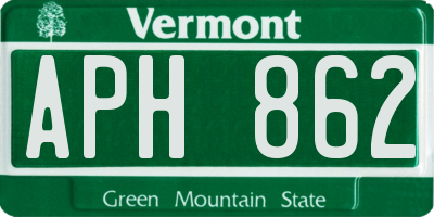 VT license plate APH862