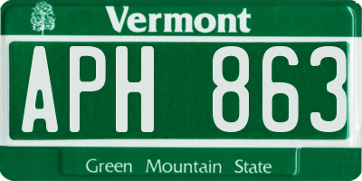 VT license plate APH863