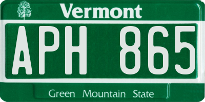 VT license plate APH865