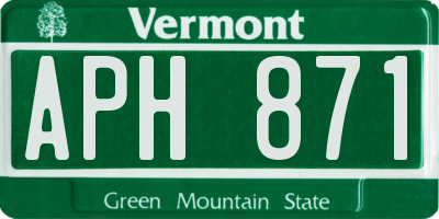 VT license plate APH871