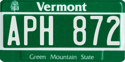 VT license plate APH872