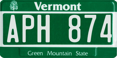 VT license plate APH874