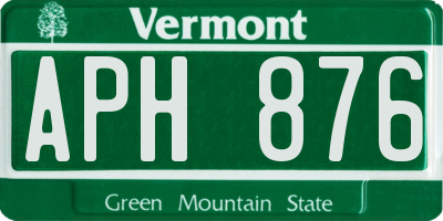 VT license plate APH876