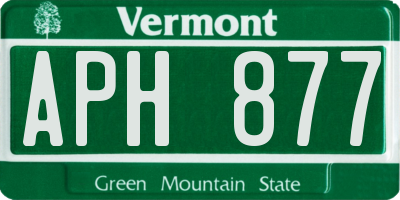 VT license plate APH877
