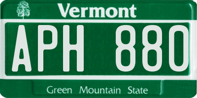 VT license plate APH880