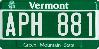 VT license plate APH881