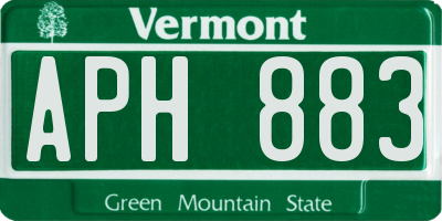 VT license plate APH883