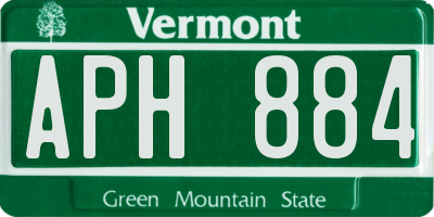 VT license plate APH884