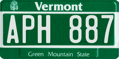 VT license plate APH887
