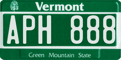 VT license plate APH888