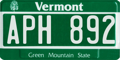 VT license plate APH892
