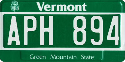 VT license plate APH894