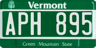 VT license plate APH895