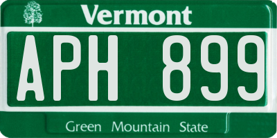 VT license plate APH899