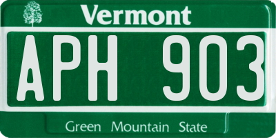VT license plate APH903