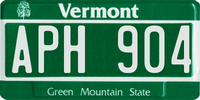 VT license plate APH904