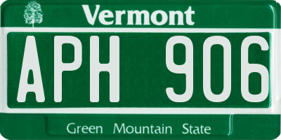 VT license plate APH906