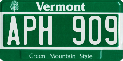 VT license plate APH909
