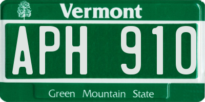 VT license plate APH910