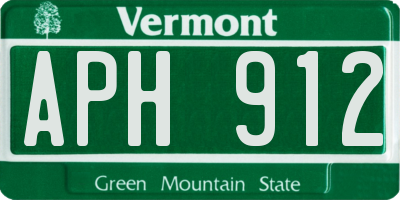 VT license plate APH912