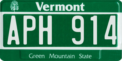 VT license plate APH914