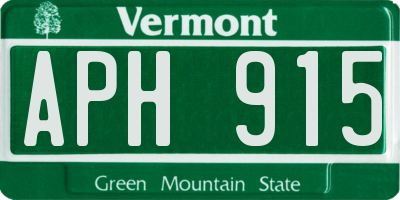 VT license plate APH915