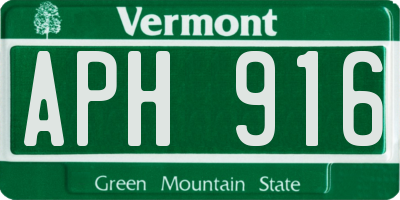 VT license plate APH916