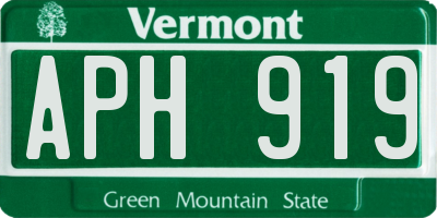 VT license plate APH919