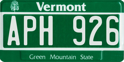 VT license plate APH926