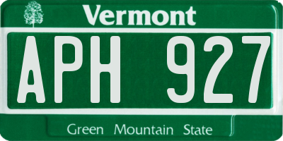 VT license plate APH927