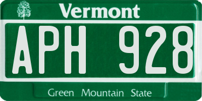 VT license plate APH928