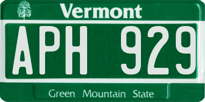 VT license plate APH929