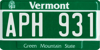 VT license plate APH931