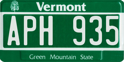 VT license plate APH935
