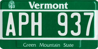 VT license plate APH937
