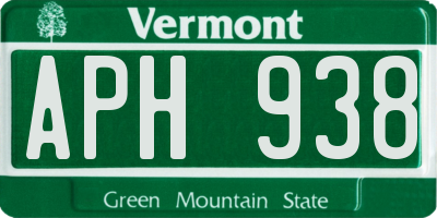 VT license plate APH938